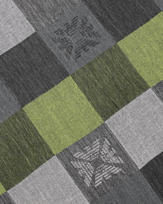 Emporio Armani Green Logo Checkered Scarf for men