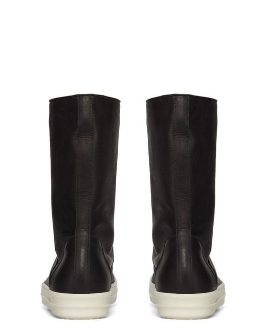 Rick Owens Black High Rubber-Sole Boots for men