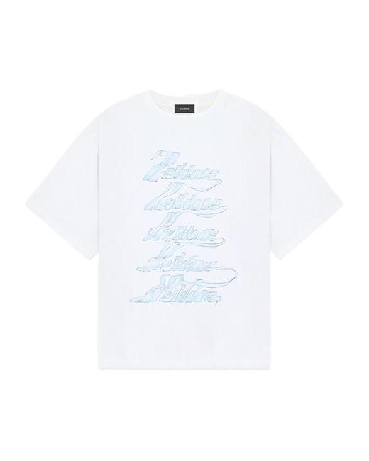 we11done White Printed Crewneck T-Shirt for men