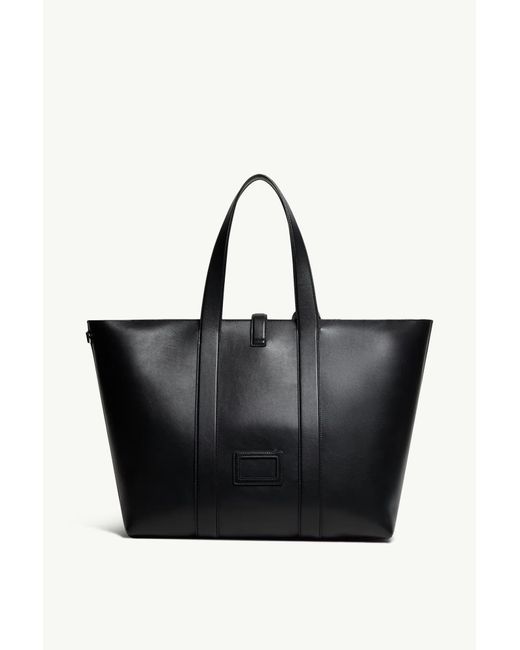 Moncler Black X Ee72 By Edward Enninful Ee Leather Tote
