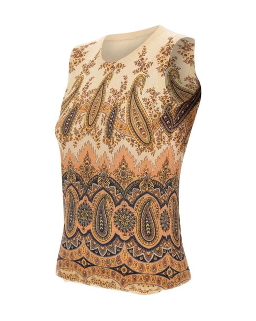 Etro Natural Crew Neck Knitted Vest
