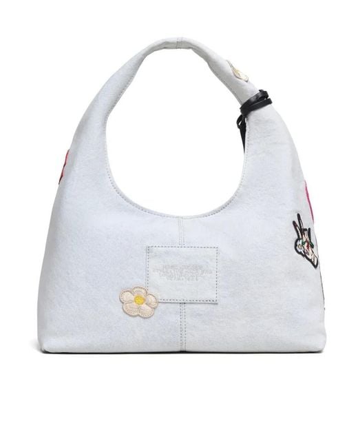 Marc Jacobs Blue The Camp Patchwork Denim Sack Bag