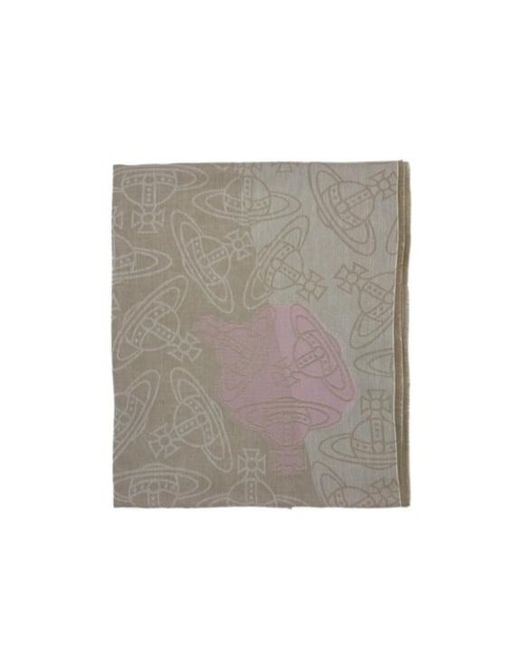 Vivienne Westwood Gray Orb-Pattern Scarf