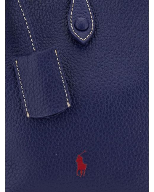 Polo Ralph Lauren Blue Logo Detailed Small Tote Bag