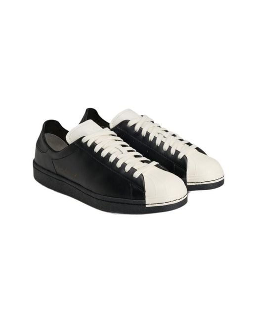 Y-3 Black Superstar Shell-Toe Leather Sneakers for men