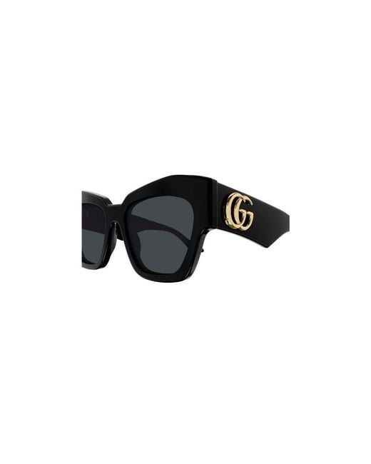 Gucci Black Eyewear Cat-Eye Frame Sunglasses