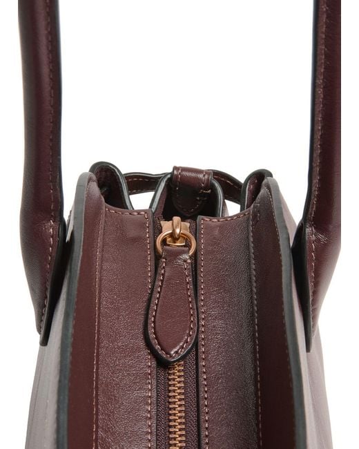 COACH Brown Empire Carryall 34 Glazed Leather Shoulder Bag