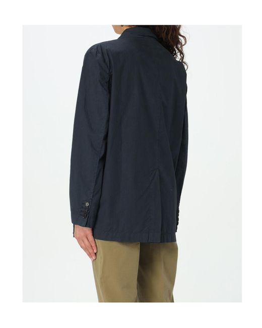 Aspesi Blue Double-Breasted Cotton Blazer