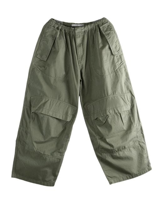 Alexander Wang Green Mid-Rise Drawstring Cargo Pants