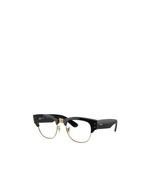 Ray-Ban White Round Frame Flat Mirror for men
