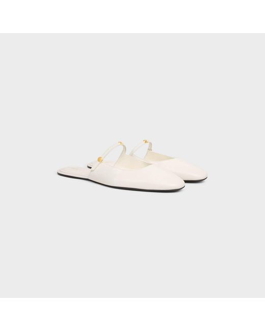Céline White Macaron Mule
