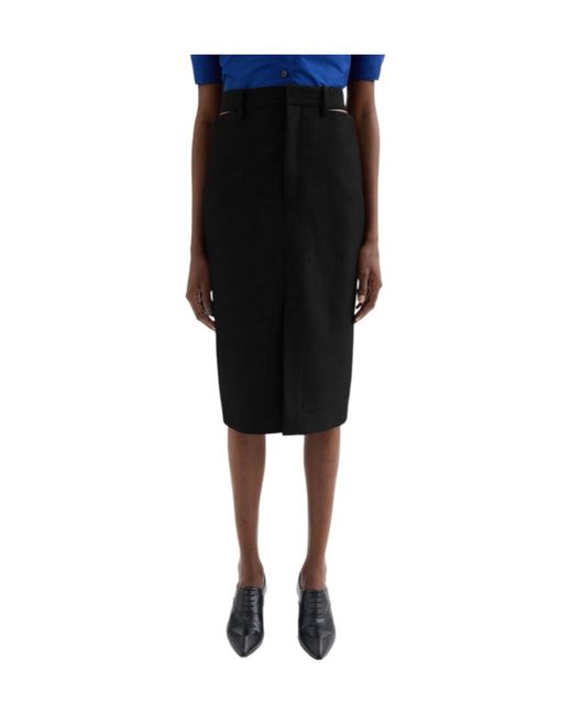 Jil Sander Black Cut-Out Mid-Rise Skirt