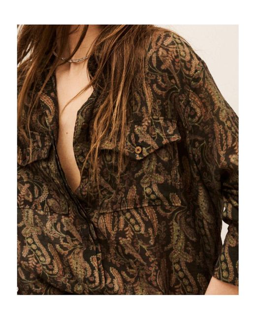 Ba&sh Brown Printed Shirt