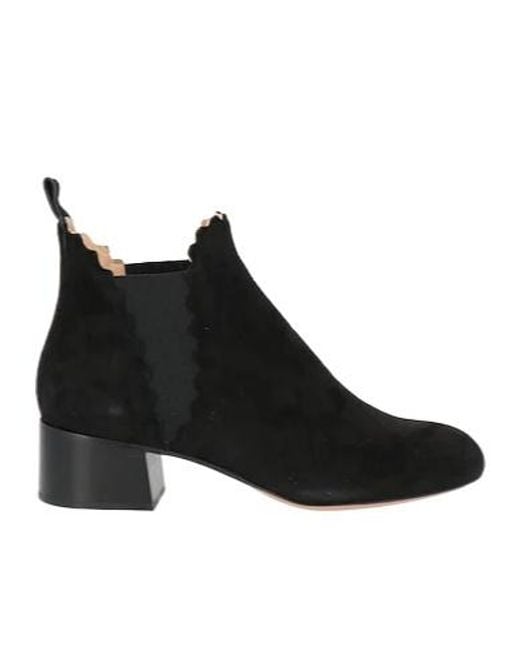 Chloé Black Suede Chelsea Boots