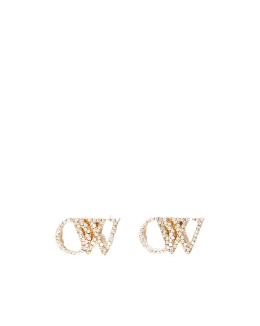 Off-White c/o Virgil Abloh White Embellished Stud Earrings