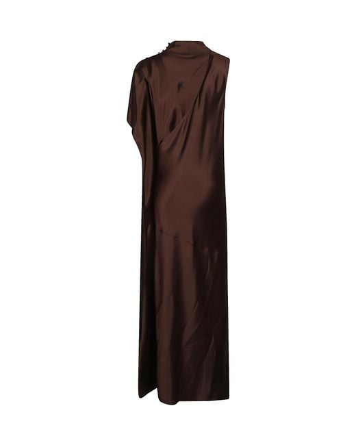Pinko Brown De Tomaso Midi Dress