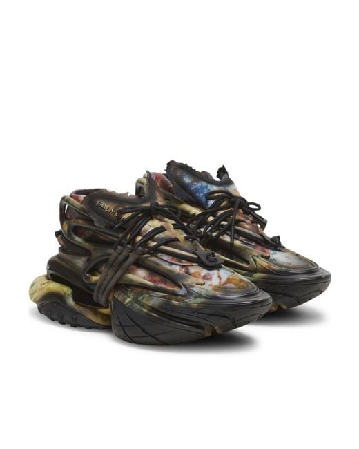 Balmain Multicolor Unicorn Logo Low-Cut Skate Shoes for men