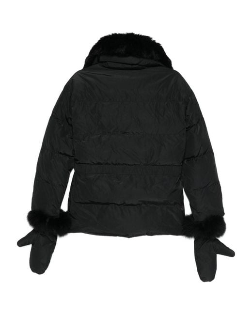 Yves Salomon Black Quilted Down Jacket