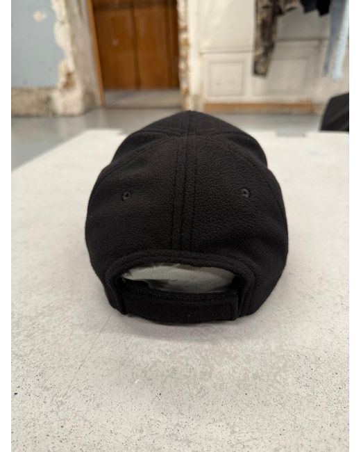 Balenciaga Black Embroidered Fleece Baseball Cap for men