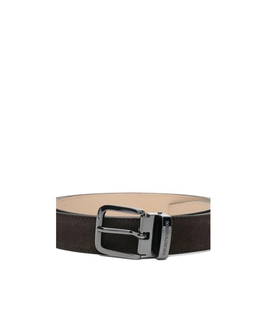 Emporio Armani White Buckle Leather Belt for men