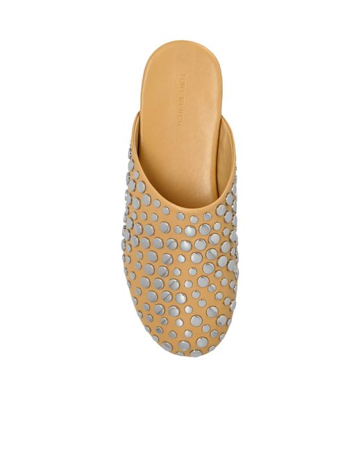 Tory Burch Multicolor Leather Studded Flat Mules