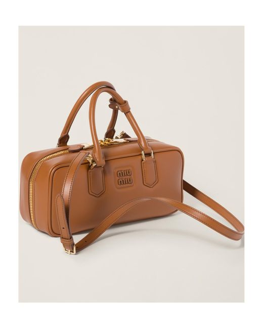 Miu Miu Brown Arcadie Leather Bag