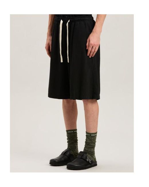 Palm Angels Black Drawstring Bermuda Shorts for men