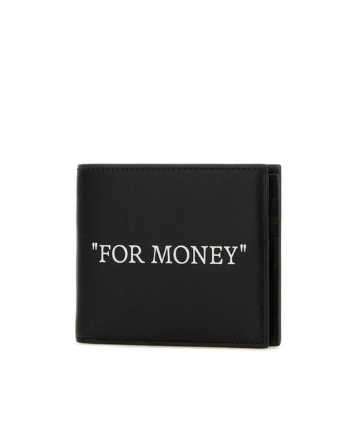 Off-White c/o Virgil Abloh Black Quote Motif Bi-Fold Wallet for men