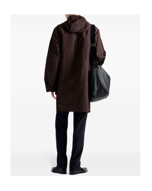 Prada Brown Silk Overcoat for men