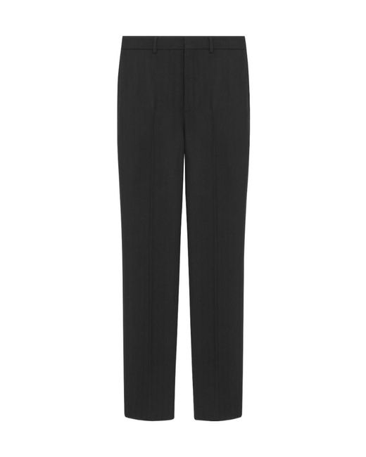Saint Laurent Black Straight Leg Pinstripe Trousers for men