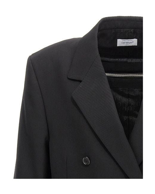 Off-White c/o Virgil Abloh Black Double-Breasted Long-Sleeved Blazer for men