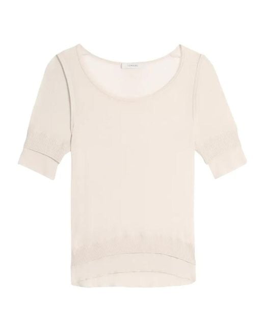 Lemaire White Trompe L'Oeil Ribbed Top
