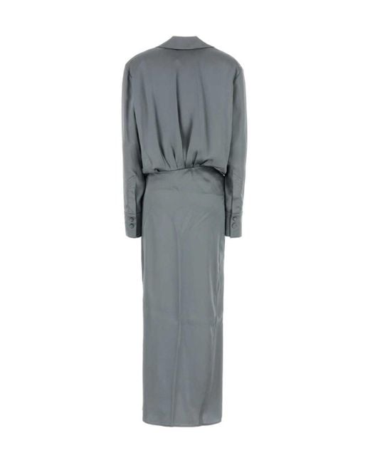 The Attico Gray The Long Chemisier Dress
