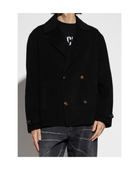Moschino Black Long-Sleeved Coat for men