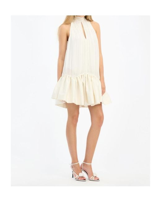 ROTATE BIRGER CHRISTENSEN White Gathered Mini Dress