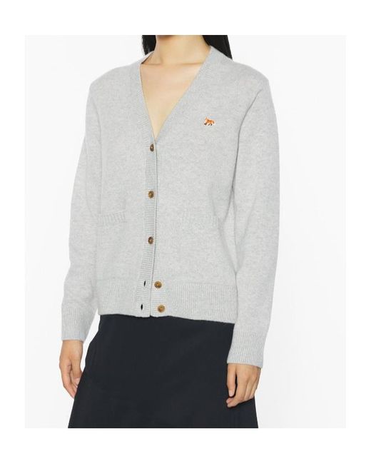 Maison Kitsuné Gray Maison Kitsuné Baby Fox Boxy Cardigan