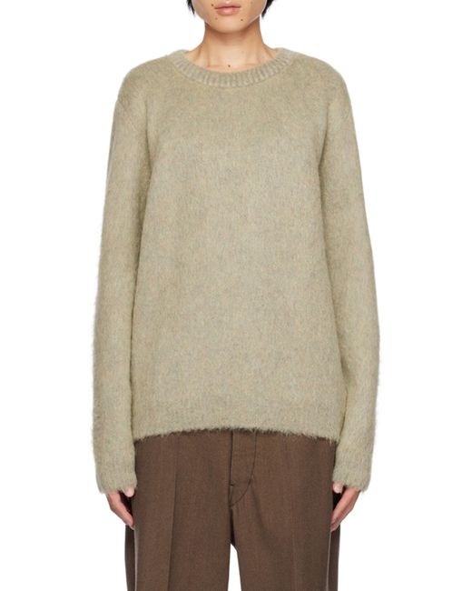 Lemaire Gray Crew-Neck Brushed-Effect Jumper for men