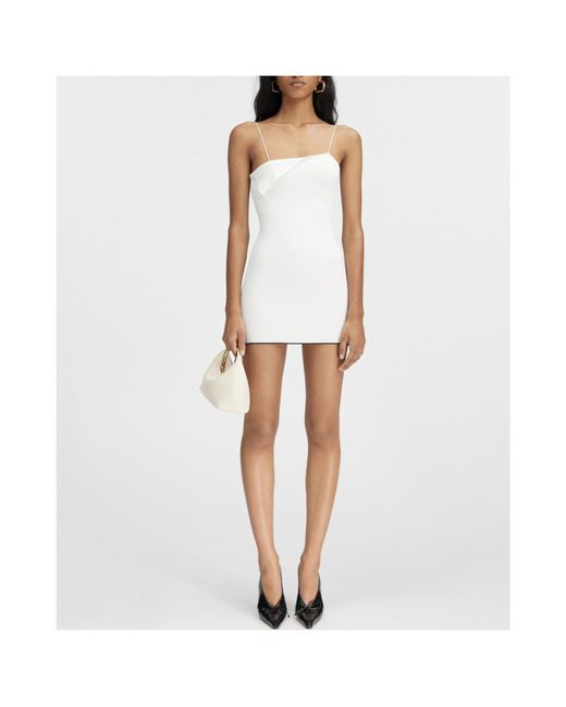 Jacquemus White Folded Mini Dress
