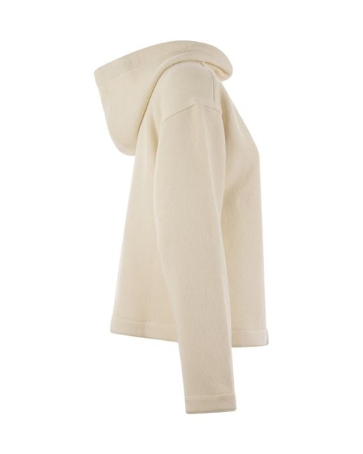 Max Mara Natural Gary Logo Embroidered Hoodie