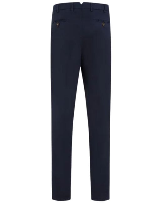 Brunello Cucinelli Blue Tailored Tapered-Leg Trousers for men