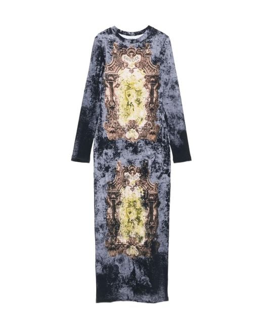 Jean Paul Gaultier Blue Printed Maxi Dress