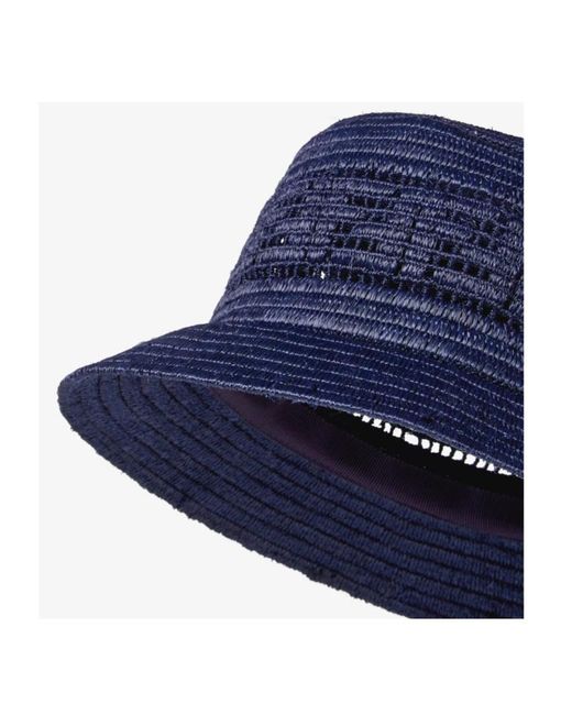 Fendi Blue Raffia Bucket Hat