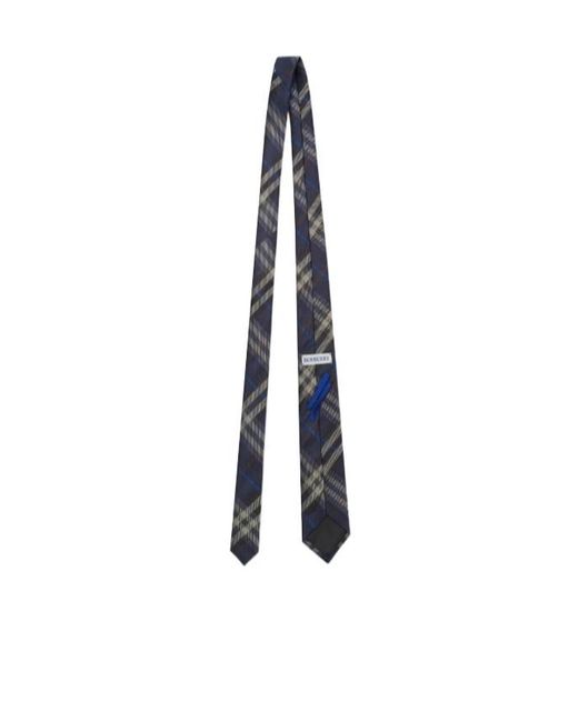 Burberry White Checked Pointed-Tip Tie for men