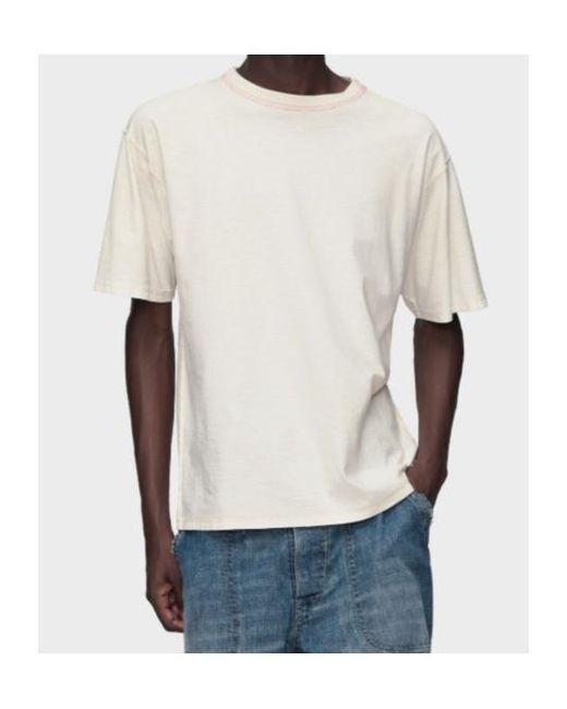 Maison Margiela White Contrast Stitch T-Shirt for men