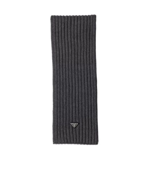 Prada Blue Wool Scarf for men