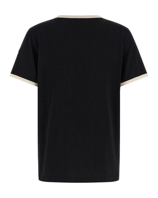 Moncler Black Embroidered Logo Crewneck T-Shirt