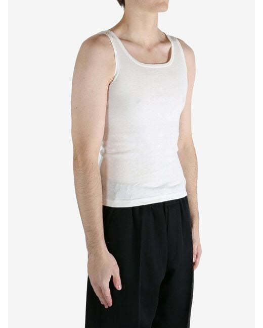 Extreme Cashmere White Round-Neck Sleeveless Vest for men