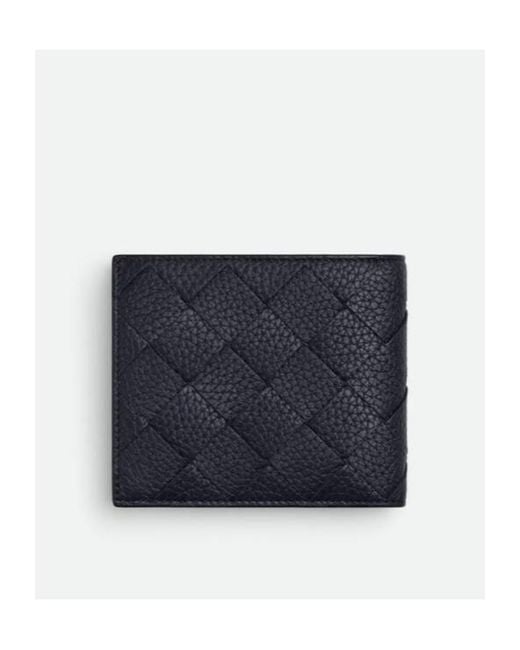 Bottega Veneta Blue Intrecciato Bi-Fold Wallet With Coin Purse for men