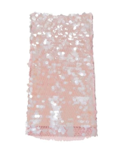 Tory Burch Pink Sequin Embellished Mesh Midi Skirt