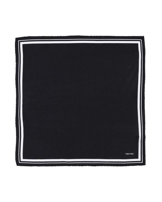 Tom Ford Black Frame Pocket Square Scarf for men